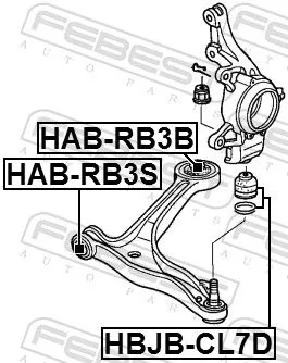 FEBEST Mounting, control/trailing arm (HAB-RB3B)