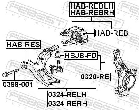 FEBEST Mounting, control/trailing arm (HAB-RES)