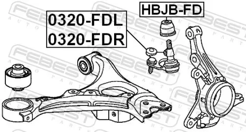 FEBEST Repair kit, supporting/ball joint (HBJB-FD)