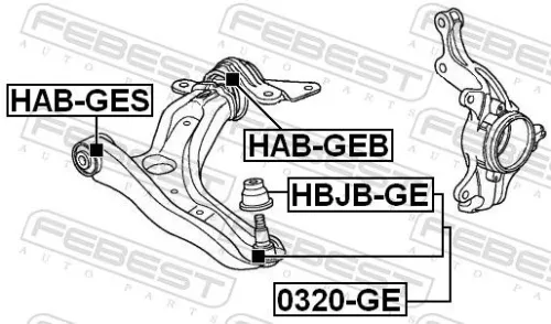FEBEST Repair kit, supporting/ball joint (HBJB-GE)