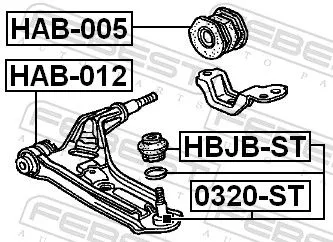 FEBEST Repair kit, supporting/ball joint (HBJB-ST)