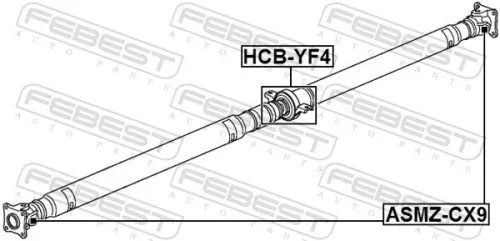 FEBEST Bearing, propshaft centre bearing (HCB-YF4)