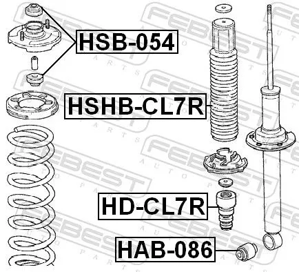 FEBEST Rubber Buffer, suspension (HD-CL7R)
