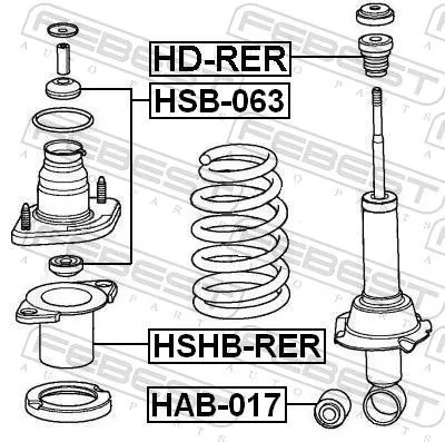 FEBEST Rubber Buffer, suspension (HD-RER)