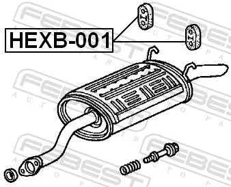 FEBEST Mounting Kit, exhaust system (HEXB-001)
