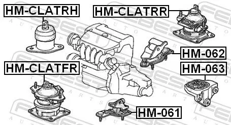 FEBEST Mounting, automatic transmission (HM-061)