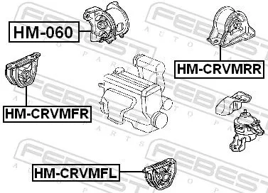 FEBEST Mounting, engine (HM-CRVMRR)