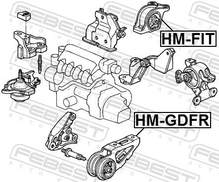 FEBEST Mounting, engine (HM-GDFR)