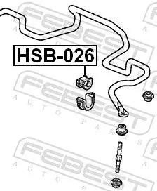FEBEST Mounting, stabiliser bar (HSB-026)