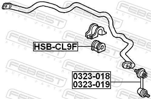 FEBEST Mounting, stabiliser bar (HSB-CL9F)