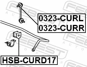 FEBEST Mounting, stabiliser bar (HSB-CURD17)