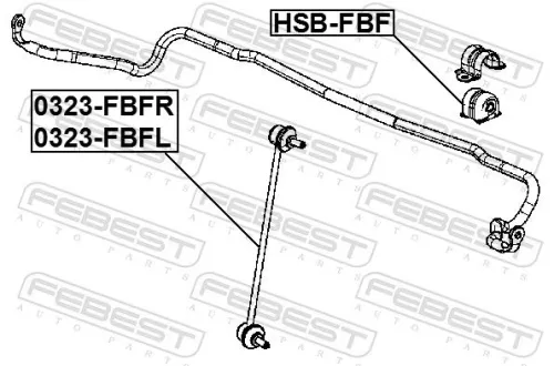 FEBEST Mounting, stabiliser bar (HSB-FBF)