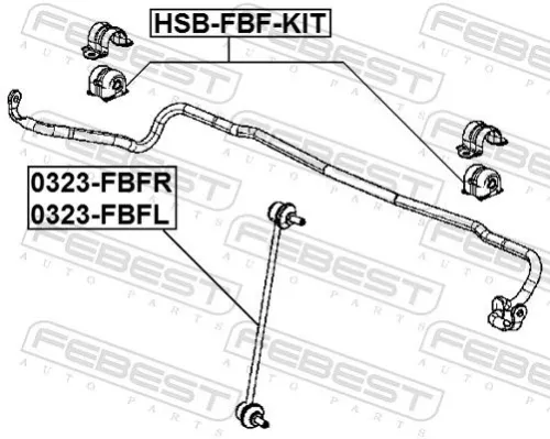 FEBEST Repair Kit, stabiliser bush (HSB-FBF-KIT)