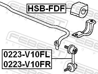 FEBEST Mounting, stabiliser bar (HSB-FDF)