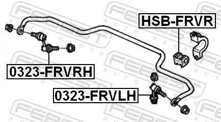 FEBEST Mounting, stabiliser bar (HSB-FRVR)