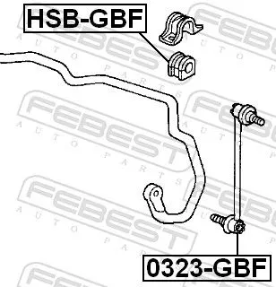 FEBEST Mounting, stabiliser bar (HSB-GBF)