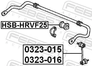 FEBEST Mounting, stabiliser bar (HSB-HRVF25)
