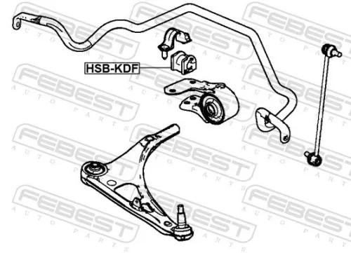 FEBEST Mounting, stabiliser bar (HSB-KDF)