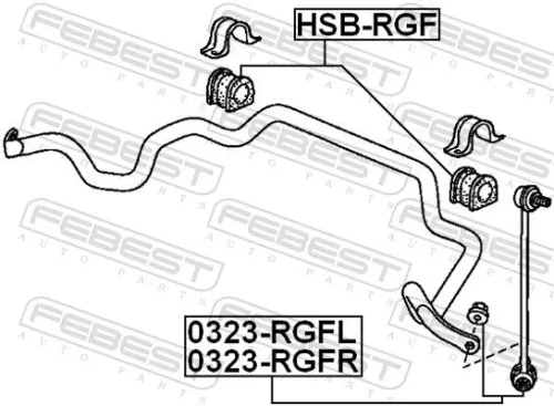 FEBEST Mounting, stabiliser bar (HSB-RGF)