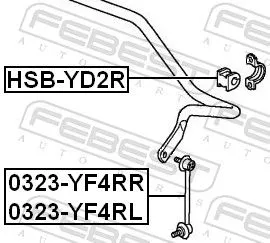 FEBEST Mounting, stabiliser bar (HSB-YD2R)