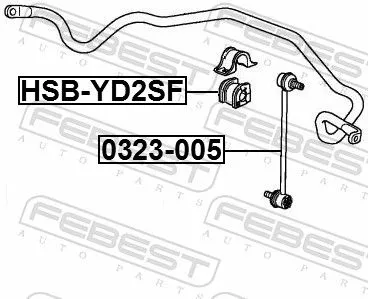 FEBEST Mounting, stabiliser bar (HSB-YD2SF)