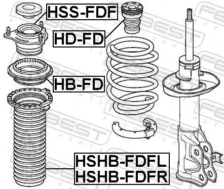 FEBEST Protective Cap/Bellow, shock absorber (HSHB-FDFL)