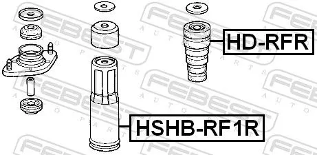 FEBEST Protective Cap/Bellow, shock absorber (HSHB-RF1R)