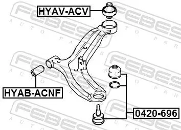 FEBEST Mounting, control/trailing arm (HYAB-ACNF)