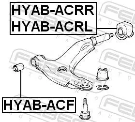 FEBEST Mounting, control/trailing arm (HYAB-ACRR)