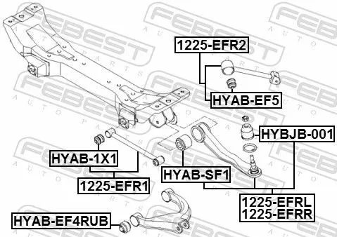 FEBEST Mounting, control/trailing arm (HYAB-EF4RUB)