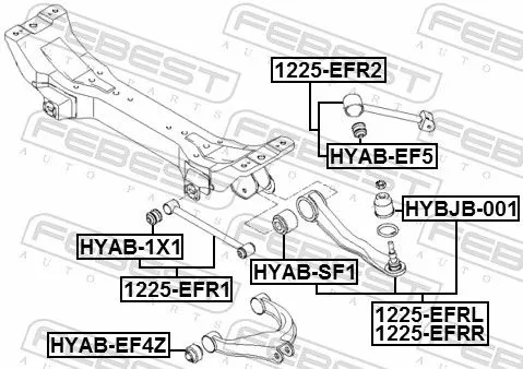 FEBEST Mounting, control/trailing arm (HYAB-EF4Z)