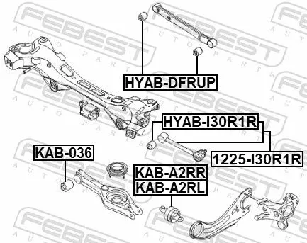 FEBEST Mounting, control/trailing arm (HYAB-I30R1R)