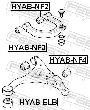 FEBEST Mounting, control/trailing arm (HYAB-NF4)