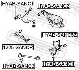 FEBEST Mounting, control/trailing arm (HYAB-SANC1)
