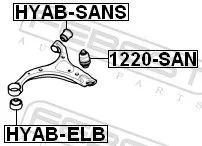 FEBEST Mounting, control/trailing arm (HYAB-SANS)