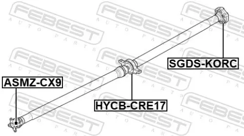 FEBEST Bearing, propshaft centre bearing (HYCB-CRE17)