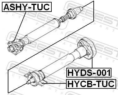 FEBEST Bearing, propshaft centre bearing (HYCB-TUC)