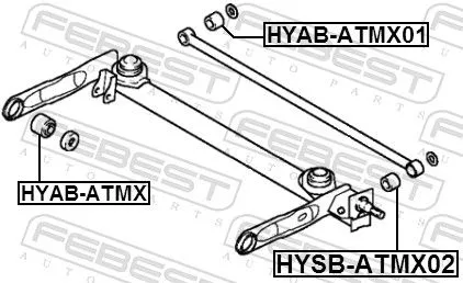 FEBEST Mounting, control/trailing arm (HYSB-ATMX02)