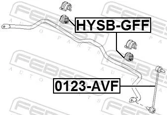 FEBEST Mounting, stabiliser bar (HYSB-GFF)