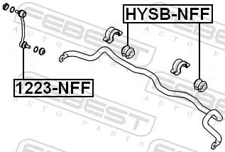 FEBEST Mounting, stabiliser bar (HYSB-NFF)