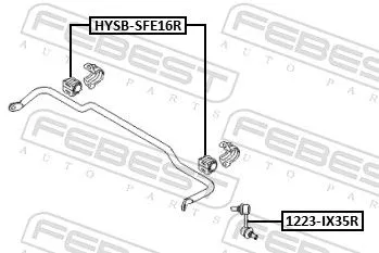 FEBEST Mounting, stabiliser bar (HYSB-SFE16R)