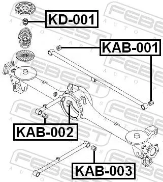 FEBEST Mounting, control/trailing arm (KAB-003)