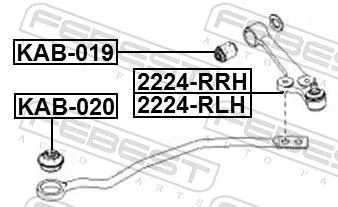 FEBEST Mounting, control/trailing arm (KAB-020)