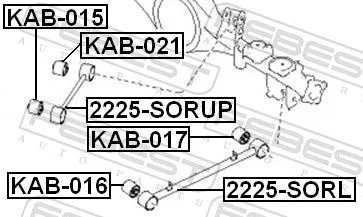 FEBEST Mounting, control/trailing arm (KAB-021)