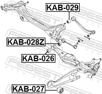 FEBEST Mounting, control/trailing arm (KAB-028Z)