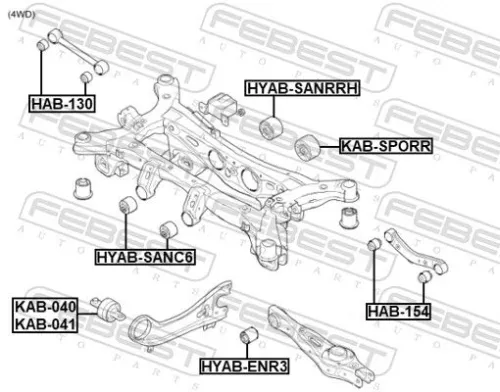 FEBEST Mounting, control/trailing arm (KAB-041)