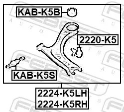 FEBEST Mounting, control/trailing arm (KAB-K5B)