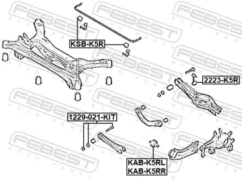 FEBEST Mounting, control/trailing arm (KAB-K5RR)