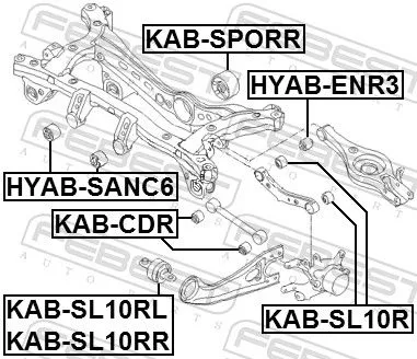 FEBEST Mounting, control/trailing arm (KAB-SL10RR)