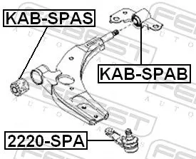FEBEST Mounting, control/trailing arm (KAB-SPAB)